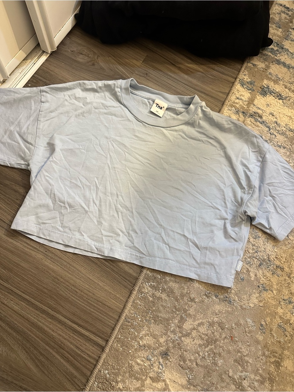 TNA Pale Blue Cropped Crewneck Tee - Picture 1 of 3